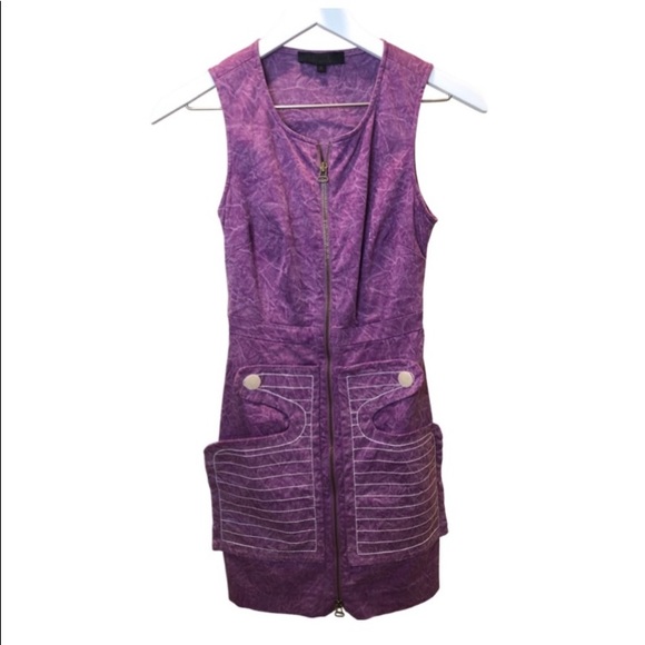 $485. Kelly Wearstler Purple Mineral wash Gena mini 👗“Vintage” Dress size 08 - Picture 5 of 14